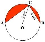 Ind the area of the shaded regions below. give your answer as a completely simplified exact value in