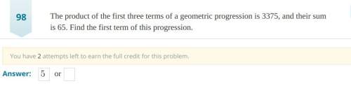 The product of the first three terms of a geometric progression is 3375, and their sum is 65. find t