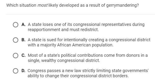 Which situation most likely developed as a result of gerrymandering