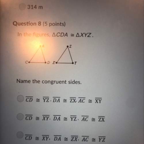 In the figures cda = xyz name the congruent sides.