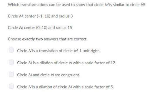 Which transformations can be used to to show that circle m is similar to circle n
