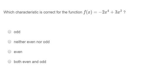 Correct answer only ! which characteristic is correct for the function?
