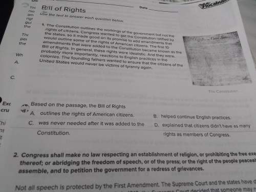 Based on the passage the bill of rights