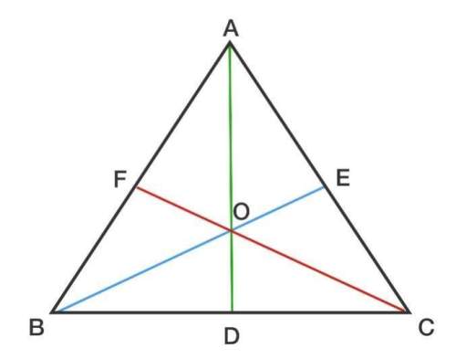 In equilateral δabc, ad, be, and cf are medians. if fo = 4, then ao = a) 4 b) 4/3 (its supposed to