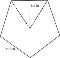 What is the area of the pentagon below a 164.025 square inches b 238.95 square inches c 351.78 squar