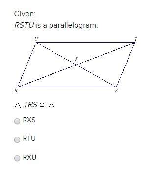 Given: rstu is a parallelogram. trs rxs rtu rxu see picture