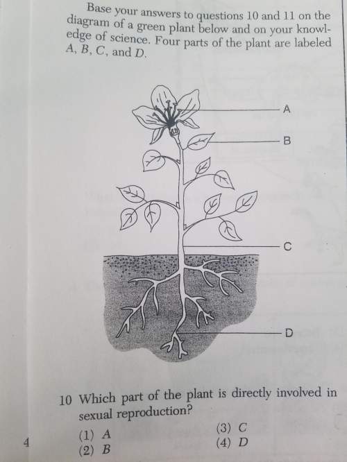 Which part of the plant is directly involved in sexual reproduction? 1.a2.b3.c4.d
