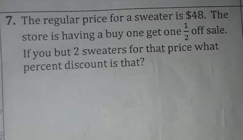 For 2 sweaters for that price what percent discount is that?