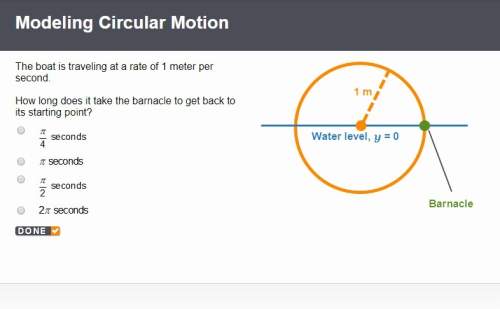 Modeling circular motion, picture attached to the question. the boat is traveling at a rate of 1 met