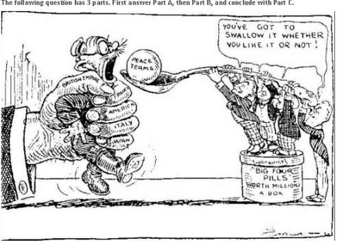 50 points this political cartoon depicts the peace process after world war i. analyze the cartoon to