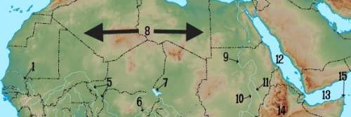 Which number on this map represents the nile river? a. 1 b. 5 c. 6 d. 9