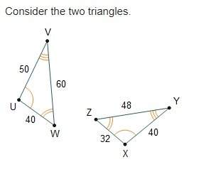 Consider the two triangles. how can the triangles be proven similar by the sas similarity theorem?
