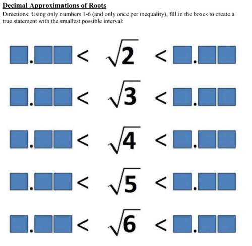 Directions: using only numbers 1-6 (and only once per inequality), fill in the boxes to create a tr