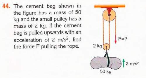 The cement bag shown in the figure has a mass of 50 kg and the small pulley has a mass of 2 kg. if t