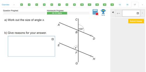 Work out the size of angle x and give reasons for your answer. image attached.