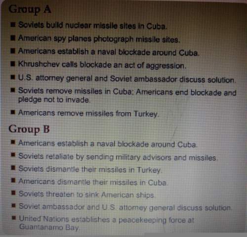 Which of the following groups of sentences most accurately describes the cuban missile crisis?