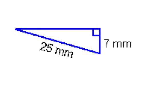 What is the length of the missing leg in this right triangle? 18 mm 24 mm 26 mm 32 mm