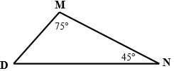 Given: △dmn, dm=10root3 m∠m=75°, m∠n=45° find: perimeter of △dmn