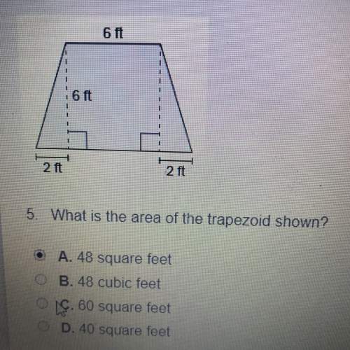 What is the area of the trapezoid shown ?