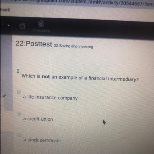 Which is not an example of a financial intermediary