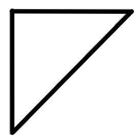 The triangle shown here appears to be, a) acute. b) equiangular. c) obtuse. d) right.