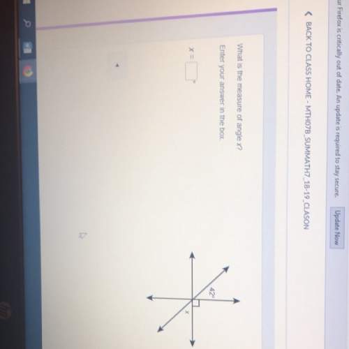 What is the measure of angle x? answer