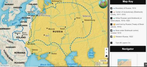 20 measure the distance from russia's westernmost border in 1914 to the western border under bolsh