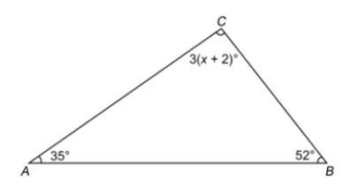 Me write an equation for the interior angles of this triangle that uses the triangle sum theorem