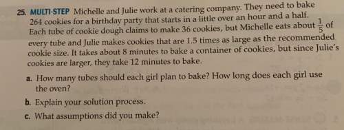 Michelle and julie work at a catering company. they need to bake 264 cookies for a birthday party th