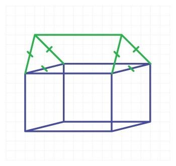 The prism-shaped roof has equilateral triangular bases. create an equation that models the height of