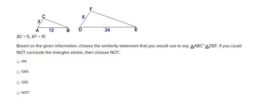 Based on the given information, choose the similarity statement that you would use to say abc~def. i