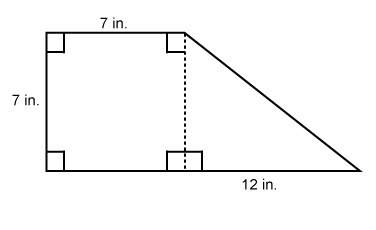 What is the area of this figure? 49.5 in² 66.5 in² 84 in² 91 in²