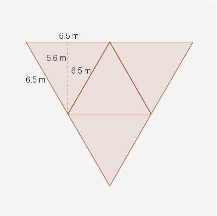 An equilateral triangular pyramid is spread to form the net shown here. what is the surface area of