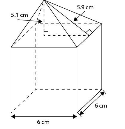 Find the total surface area of the solid rounded to the nearest square centimeter.