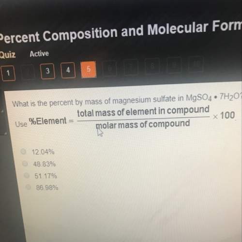What is the percent by mass of magnesium sulfate in mgso4.7h2o