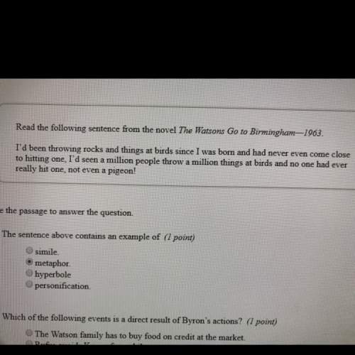 Easy question use the passage above to answer this question the sentence contains an example of?