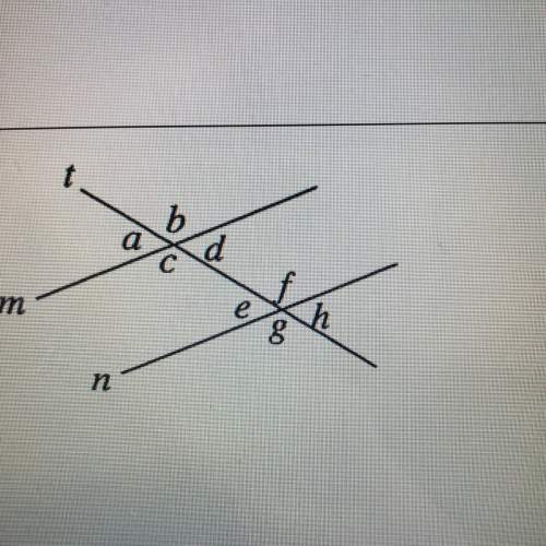 Given t is a transversal crossing parallel line m and n, m a. 60° b. 160° c. 100° d. 40° e. 140°