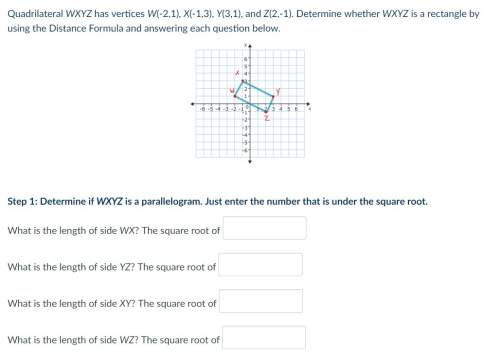 Quadrilateral wxyz has vertices w(-2,1), x(-1,3), y(3,1), and z(2,-1). determine whether wxyz is a r