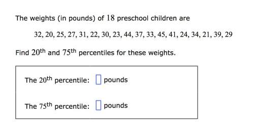 The weights (in pounds) of 18 preschool children are 32, 20, 25, 27, 31, 22, 30, 23, 44, 37, 33, 45,