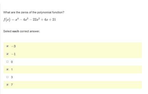 Correct answer only ! i cannot retake what are the zeros of the polynomial function? select each