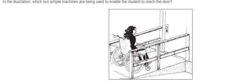 In the illustration, which two simple machines are being used to enable the student to reach the doo