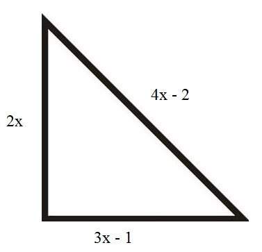 Find a single expression that represents the perimeter of the triangle. a) x + 1 b) 5x − 3 c) 3x − 1