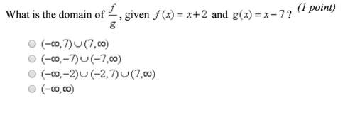 What is the domain of f/g, given f(x)=x+2 and g(x)=x-7?