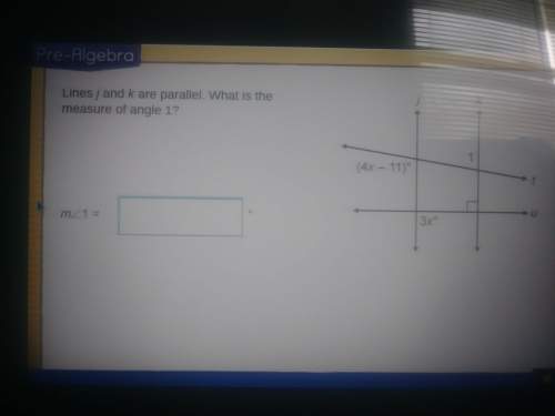 Lines j and k are parallel. what is the meaeure of angle 1?