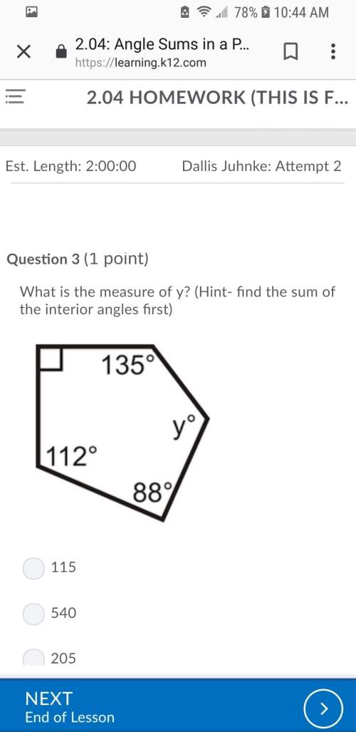 What is the measure of y? (hint- find the sum of the interior angles first)if the angles are 112° a