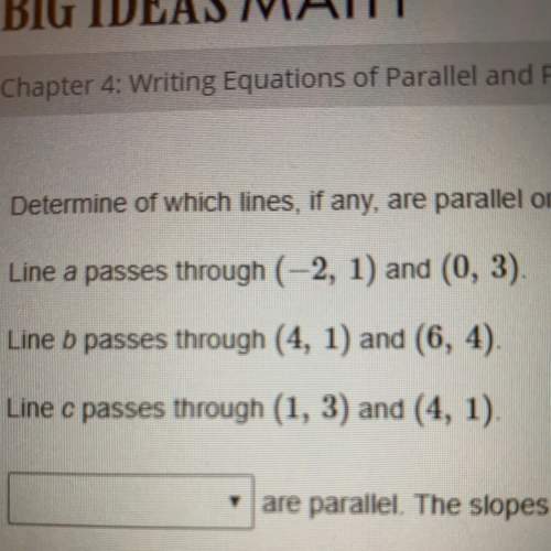 Which of these lines, if any, are parallel or perpendicular?