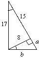 Solve for a and b. possible answers: a= 64/15, b= 136/15 a= 136/15 ,b= 17/15 a= 64/15, b= 8/15 a= 8
