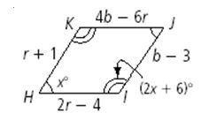 Find the angle measures and the side lengths of the rhombus at the right