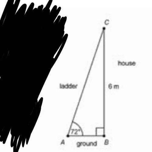 Anna has leaned a ladder against the side of her house, if the ladder forms a 72° angle with the gro