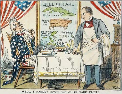 Correct answers only ! what message is the artist trying to convey about us expansionism in 1900?